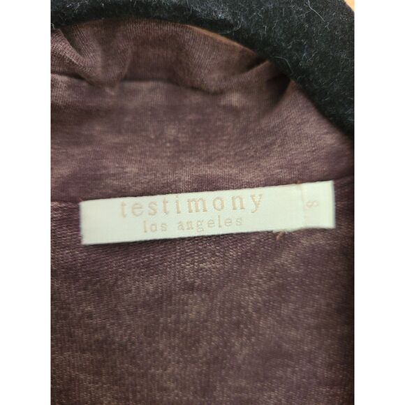 Testimony Los Angeles Lagenlook Sleeveless Cardigan Brown Layered Look SMALL S - Picture 4 of 8